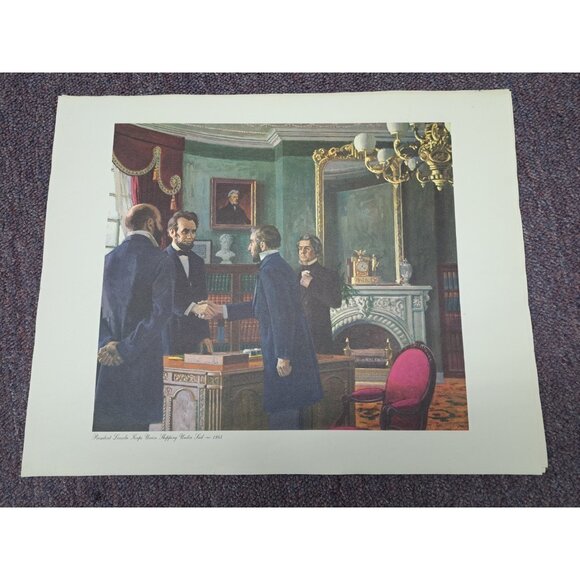 Vintage Historical Art Print President Lincoln Union Shipping 1864 16"x 20" - Picture 1 of 5